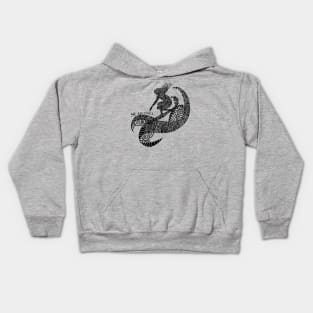 Girl surfing Kids Hoodie